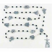 15 Stations Of The Cross Rosary 27 inch, Black Wood Beads
