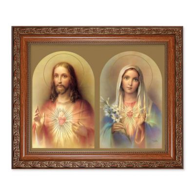 The Sacred Hearts 10x8 inch Print In a Mahogany Finished Frame - 846218061644 - 161-192