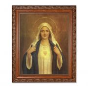 Immaculate Heart Of Mary Print In a Mahogany Finished Frame