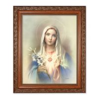 Immaculate Heart Of Mary 10 x 8 in. Print In a Mahogany Finished Frame