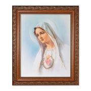 Immaculate Heart Of Mary In A Fine Antiqued Mahogany Finished Frame