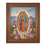 Our Lady Of Guadalupe In A Fine Mahogany Finished Frame