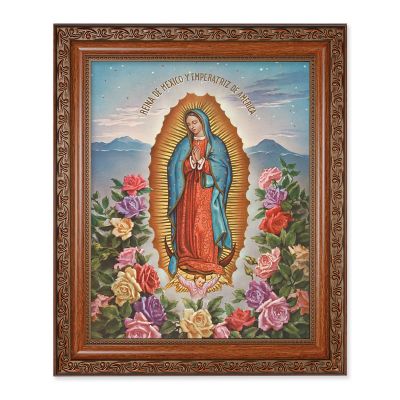 Our Lady Of Guadalupe In A Fine Mahogany Finished Frame -  - 161-218