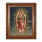 Our Lady Of Guadalupe In A Fine Antiqued Mahogany Finished Frame