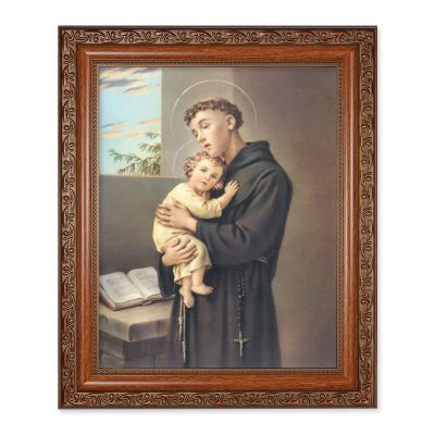 St Anthony 10x8 inch Print In a Mahogany Finished Frame - 846218066120 - 161-300