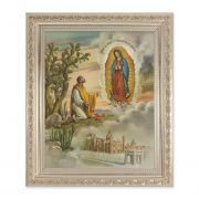Our Lady Of Guadalupe w/Juan Diego 10x8 inch Print In a Silver Frame