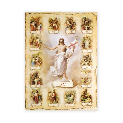 Stations Of The Cross 19 X 27 inch Italian Embossed Poster (2 Pack) - 846218009967 - 192-148
