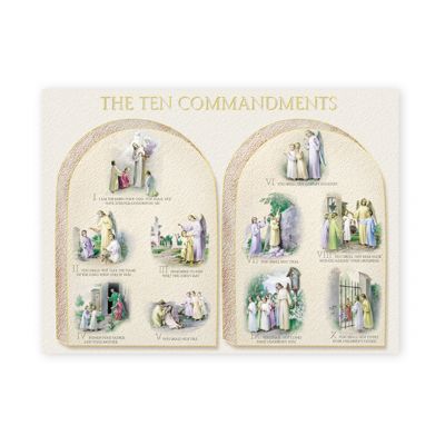 The Ten Commandments 19 X 27" Italian gold Embossed Poster 2 Pack - 846218009974 - 192-149