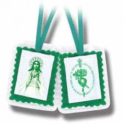2" Green Laminated Scapular with Instruction Pamphle (12 Pack) - 846218030985 - 1506