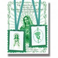 2" Green Scapular with Instruction Pamphlet (24 Pack)