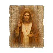 Sacred Heart Of Jesus Large 11 1/4x14" Vintage Plaque With Hanger