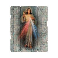 Divine Mercy Large 11 1/4x14" Vintage Plaque With Hanger