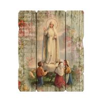 Our Lady Of Fatima Large 11 1/4x14" Vintage Plaque With Hanger