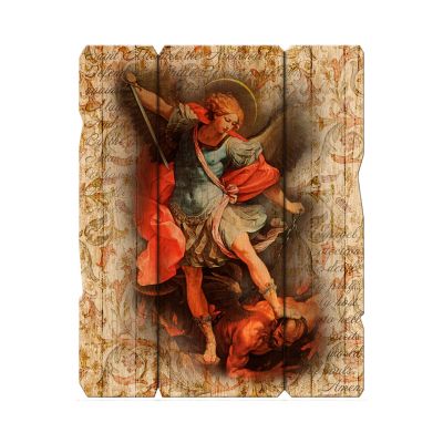 St. Michael 11 1/4x14" Vintage Plaque With Hang -  - 2549-333