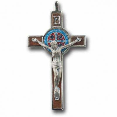 3.25 inch Enameled Saint Benedict Cross on a 30 inch Cord - 846218037106 - 3980