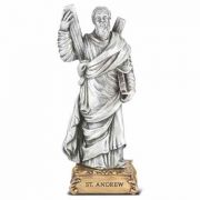 4 1/2 inch Saint Andrew Pewter Statue On Base