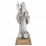 4 1/2 inch Saint Benedict Pewter Statue On Base
