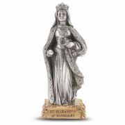 4 1/2 inch Saint Elizabeth Of Hungary Pewter Statue On Base