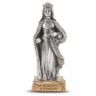 4 1/2 inch Saint Elizabeth Of Hungary Pewter Statue On Base -  - 1799-438