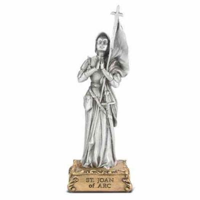 4 1/2 inch Saint Joan Of Arc Pewter Statue On Base - 846218070875 - 1799-967