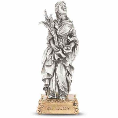 4 1/2 inch Saint Lucy Pewter Statue On Base -  - 1799-478