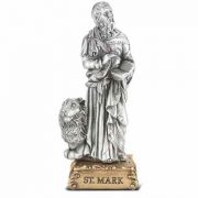 4 1/2 inch Saint Mark Pewter Statue On Base