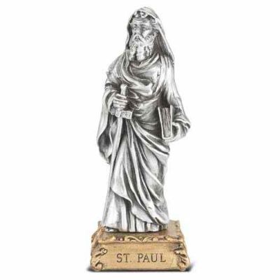 4 1/2 inch Saint Paul Pewter Statue On Base - 846218070752 - 1799-512