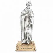 4 1/2 inch Saint Peregrine Pewter Statue On Base
