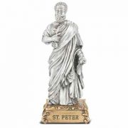 4 1/2 inch Saint Peter Pewter Statue On Base