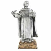 4 1/2 inch Saint Thomas Aquinas Pewter Statue On Base