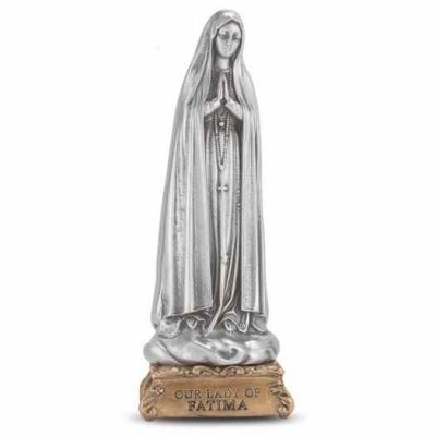 4 1/2" Our Lady Of Fatima Pewter Statue On Base -  - 1799-225