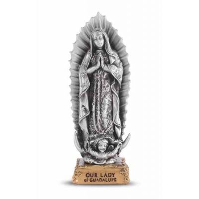 4 1/2" Our Lady of Guadalupe Pewter Statue On Base -  - 1799-216