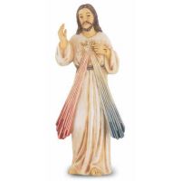 4" Divine Mercy Hand Painted Solid Resin Statue