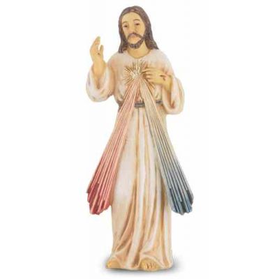 4" Divine Mercy Hand Painted Solid Resin Statue - (Pack Of 2) -  - 1735-123