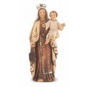 4" O.l. Of Mt. Carmel Hand Painted Solid Resin Statue -