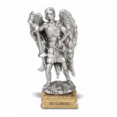 4" Pewter Statue St. Gabriel Gift Boxed -  - 1799-445