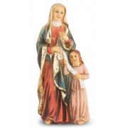 4" St. Anne Hand Painted Solid Resin Statue
