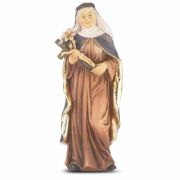 4" St. Catherine Of Siena Hand Painted Solid Resin Statue -