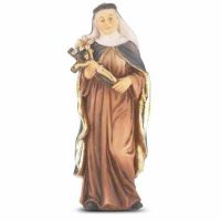 4" St. Catherine Of Siena Hand Painted Solid Resin Statue -