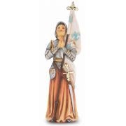 4" St. Joan Of Arc Hand Painted Solid Resin Statue - (Pack Of 2)