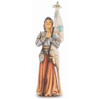 4" St. Joan Of Arc Hand Painted Solid Resin Statue