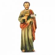 4" St. Joseph The Worker Hand Painted Solid Resin Statue -