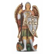 4" St. Michael Hand Painted Solid Resin Statue