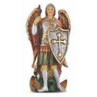 4" St. Michael Hand Painted Solid Resin Statue