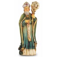 4" St. Patrick Hand Painted Solid Resin Statue