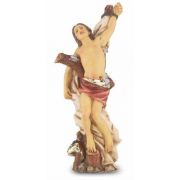 4" St. Sebastian Hand Painted Solid Resin Statue
