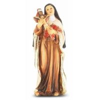 4" St. Therese Hand Painted Solid Resin Statue