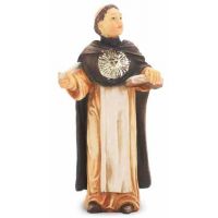 4" St. Thomas Aquinas Hand Painted Solid Resin Statue -