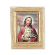 Good Shepherd Gold Stamped Print In Gold Frame