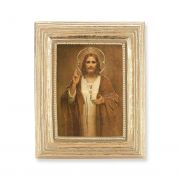 Sacred Heart Of Jesus Gold Stamped Print In Gold Frame - (Pack Of 2)